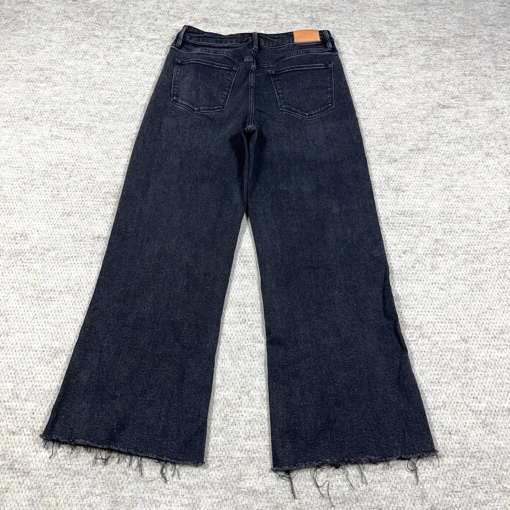 Dear John Jeans Women 30 Black Flared Wide Leg High Rise Frayed - Picture 2 of 13